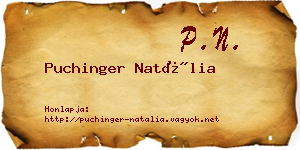 Puchinger Natália névjegykártya